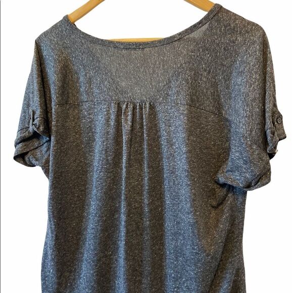 RICKIS Grey Linen&Cotton Blend Metallic Flex Tee L - Picture 2 of 8